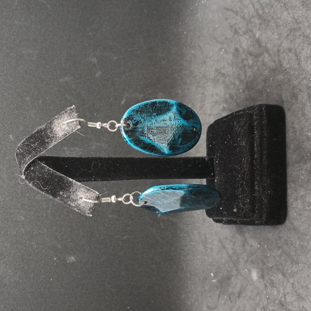 Unbranded blue black dangle earrings